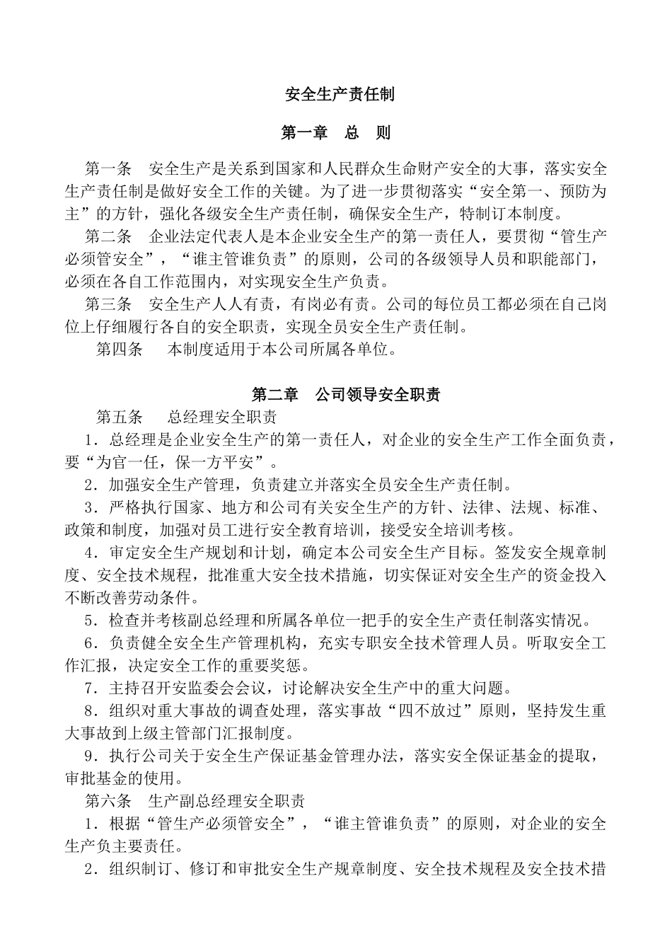 北京某仪表有限公司安全生产责任制_第1页
