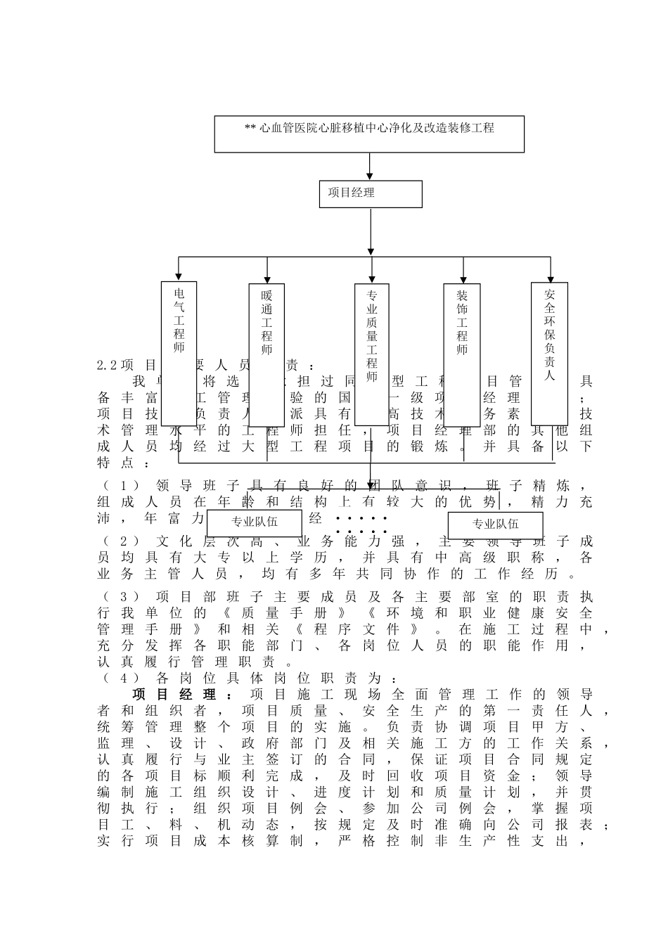 北京某医院心脏移植中心净化及改造装修工程投标施工组织设计_第2页