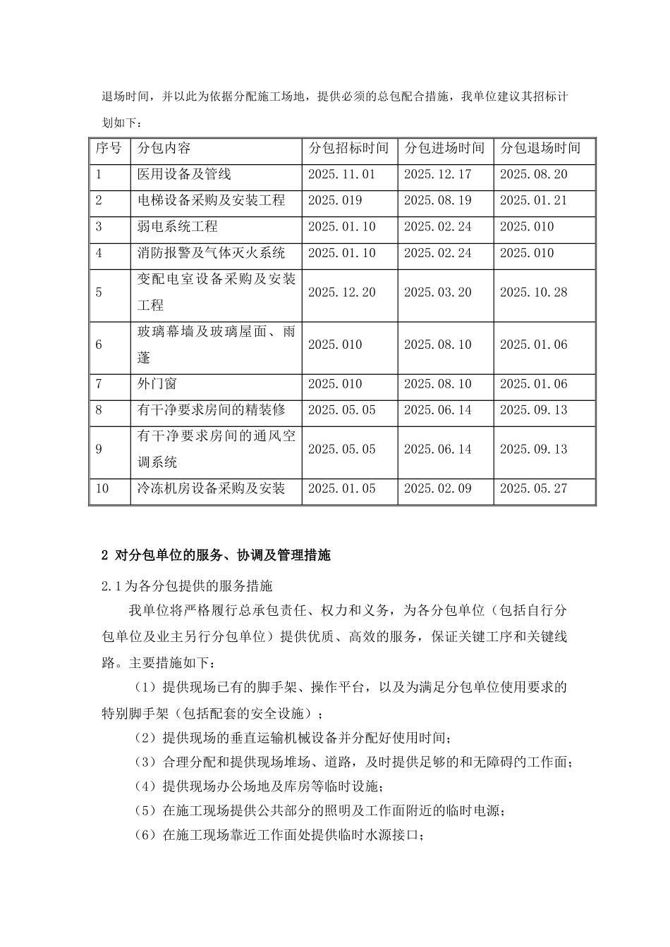 北京某医院病房楼分包计划和对分包单位管理方案_第3页