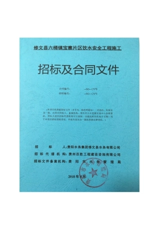区饮水安全工程招标文件商务文件