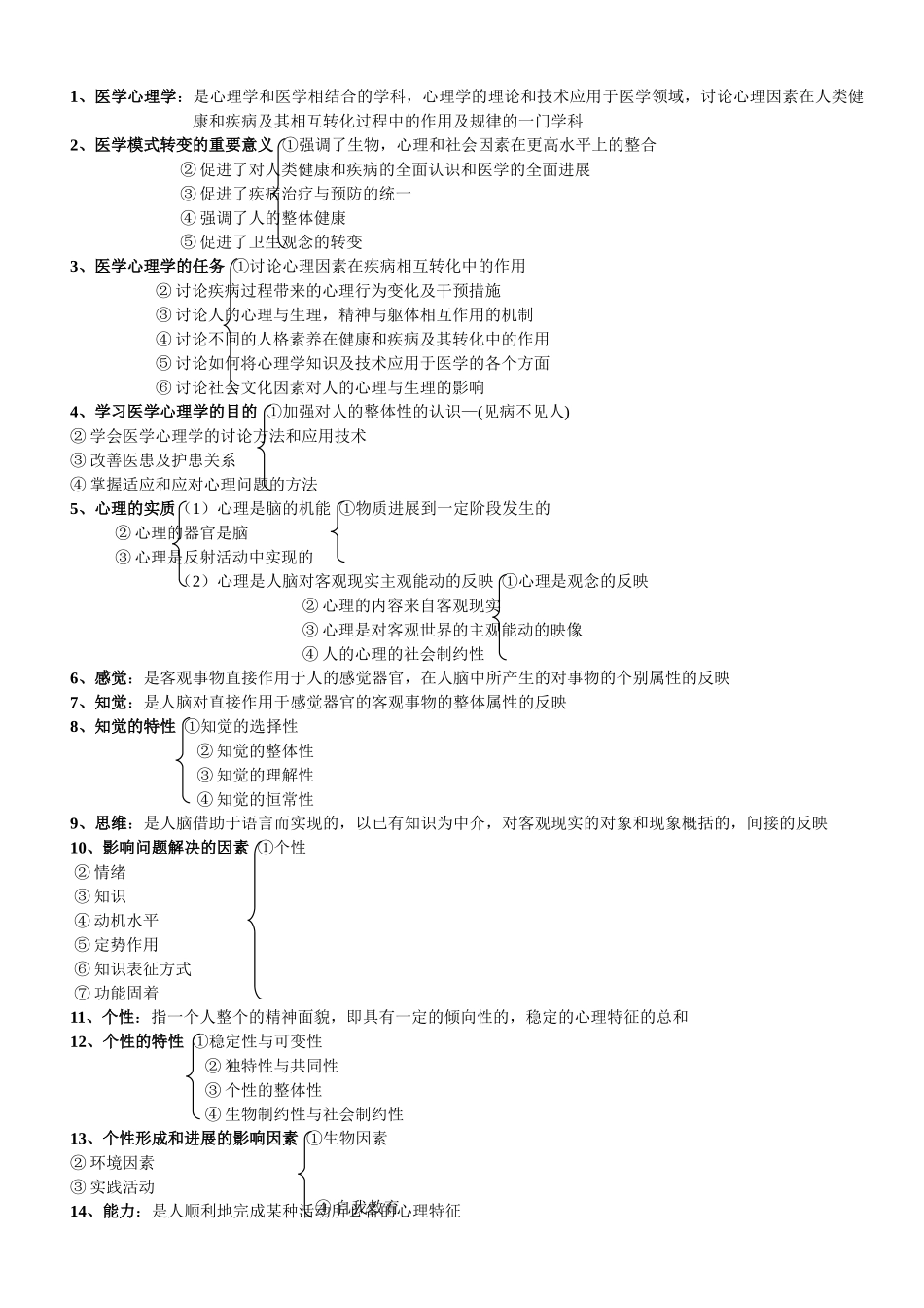 医学心理学考试-重点_第1页