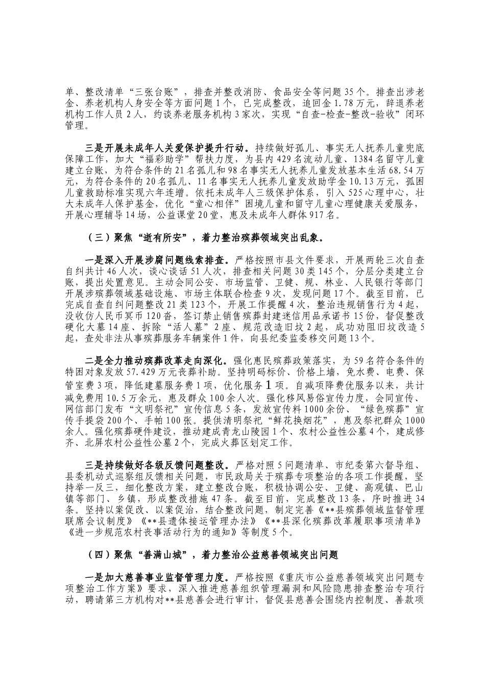 群腐专项整治期间民政工作汇报材料_第3页