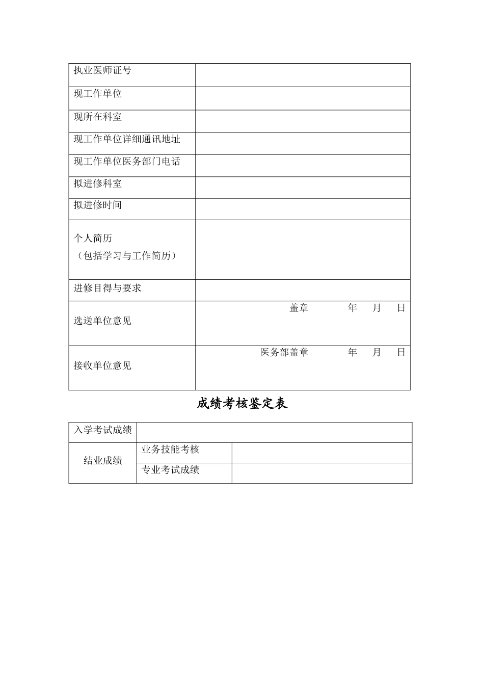 医药卫生人员进修申请表-_第3页