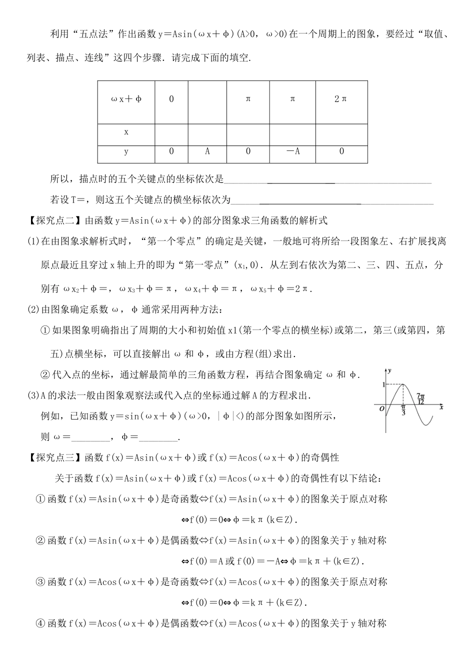 高中数学 1.5函数yAsin（ωxφ）的图象（2）学案 新人教A版必修4-新人教A版高一必修4数学学案_第2页