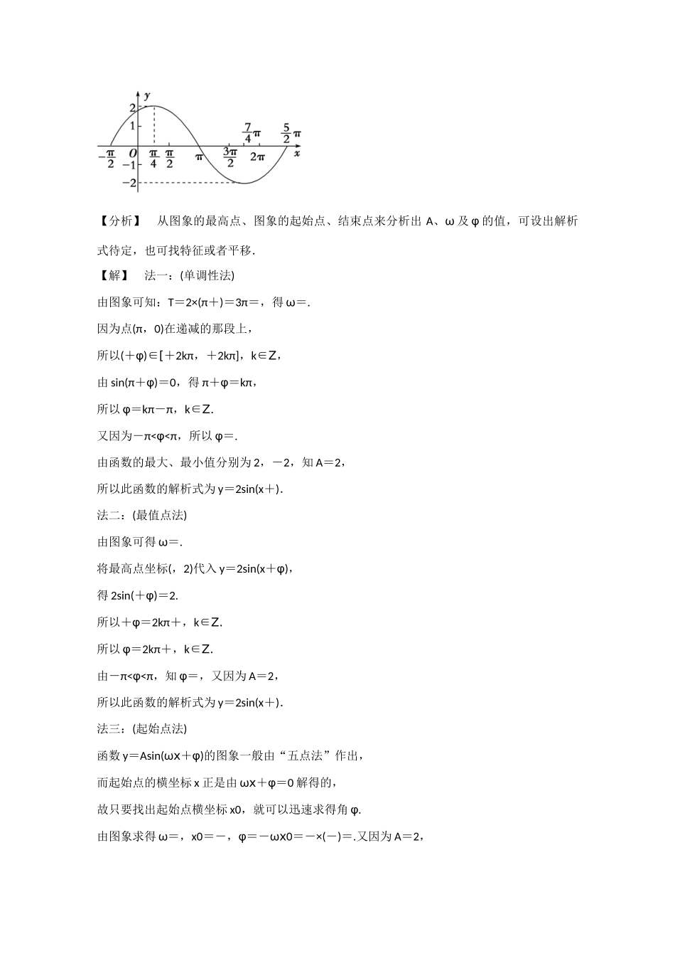 高中数学 1.5函数yAsinwxφ的图象（结）新人教A版必修4-新人教A版高中必修4数学素材_第3页