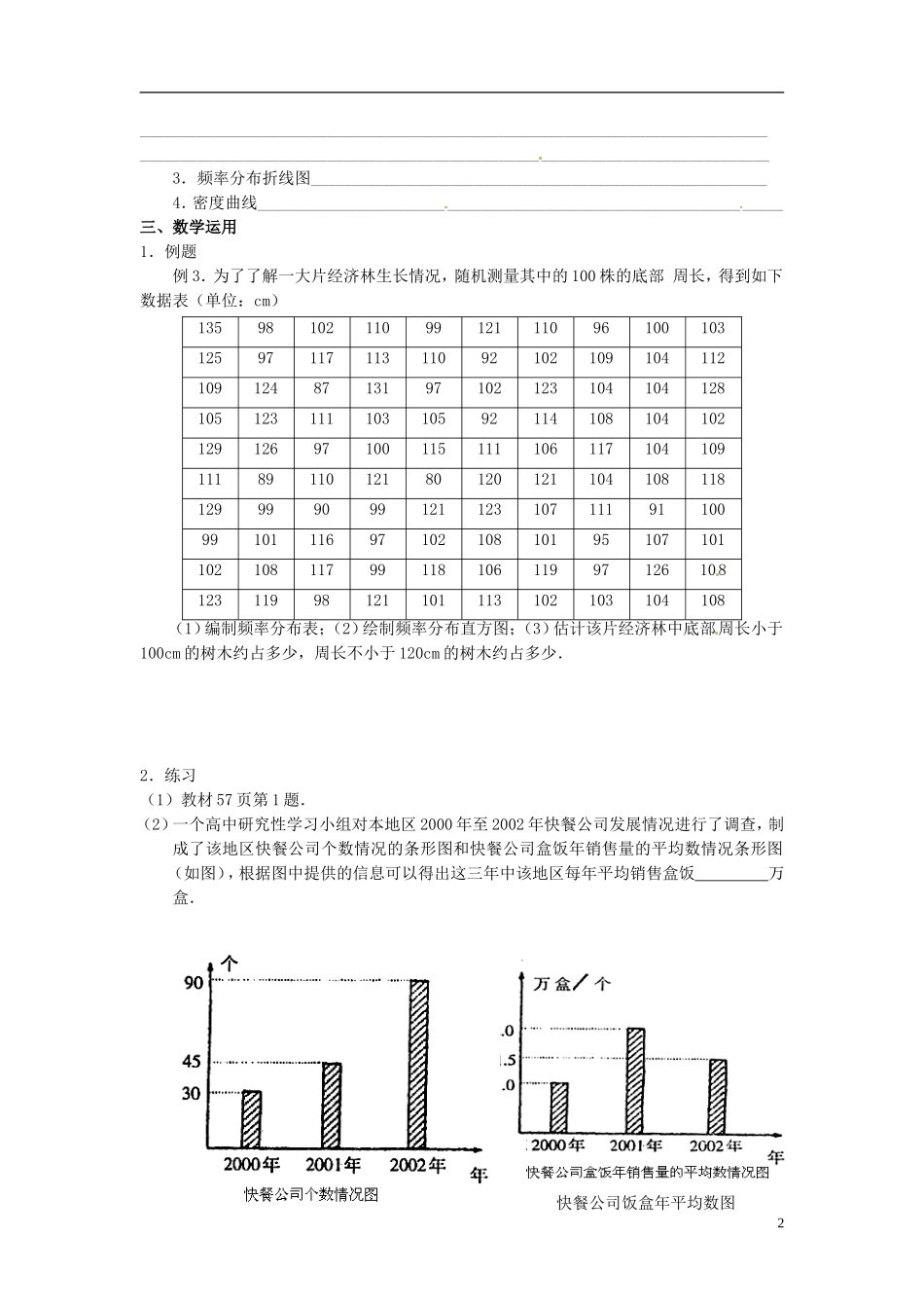 高中数学 2.2.2《频率分布直方图与折线图》导学案 苏教版必修3_第2页
