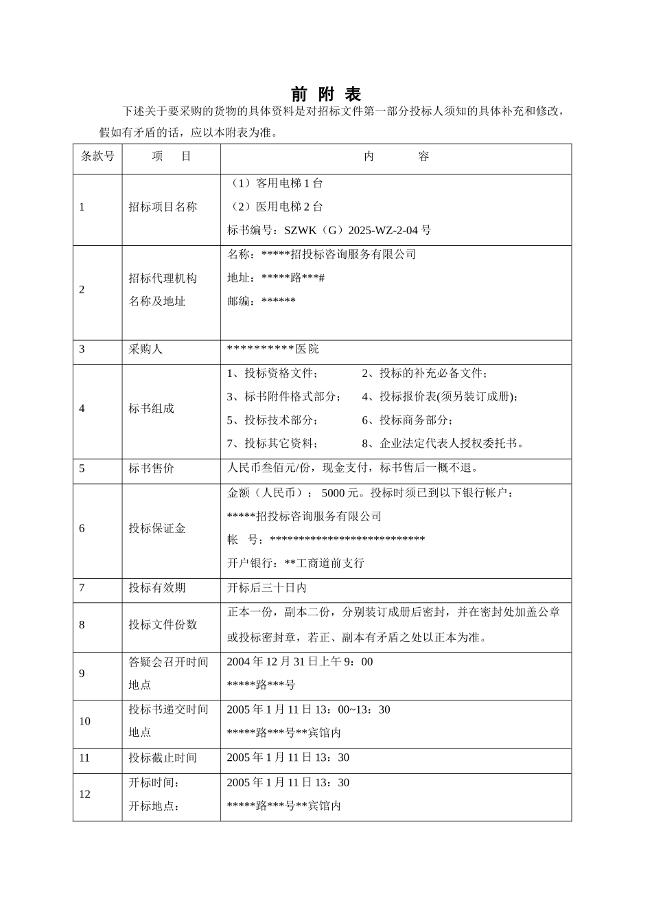 医院电梯采购及安装招标文件_第3页