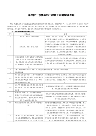 医院门诊楼装饰工程竣工结算解读