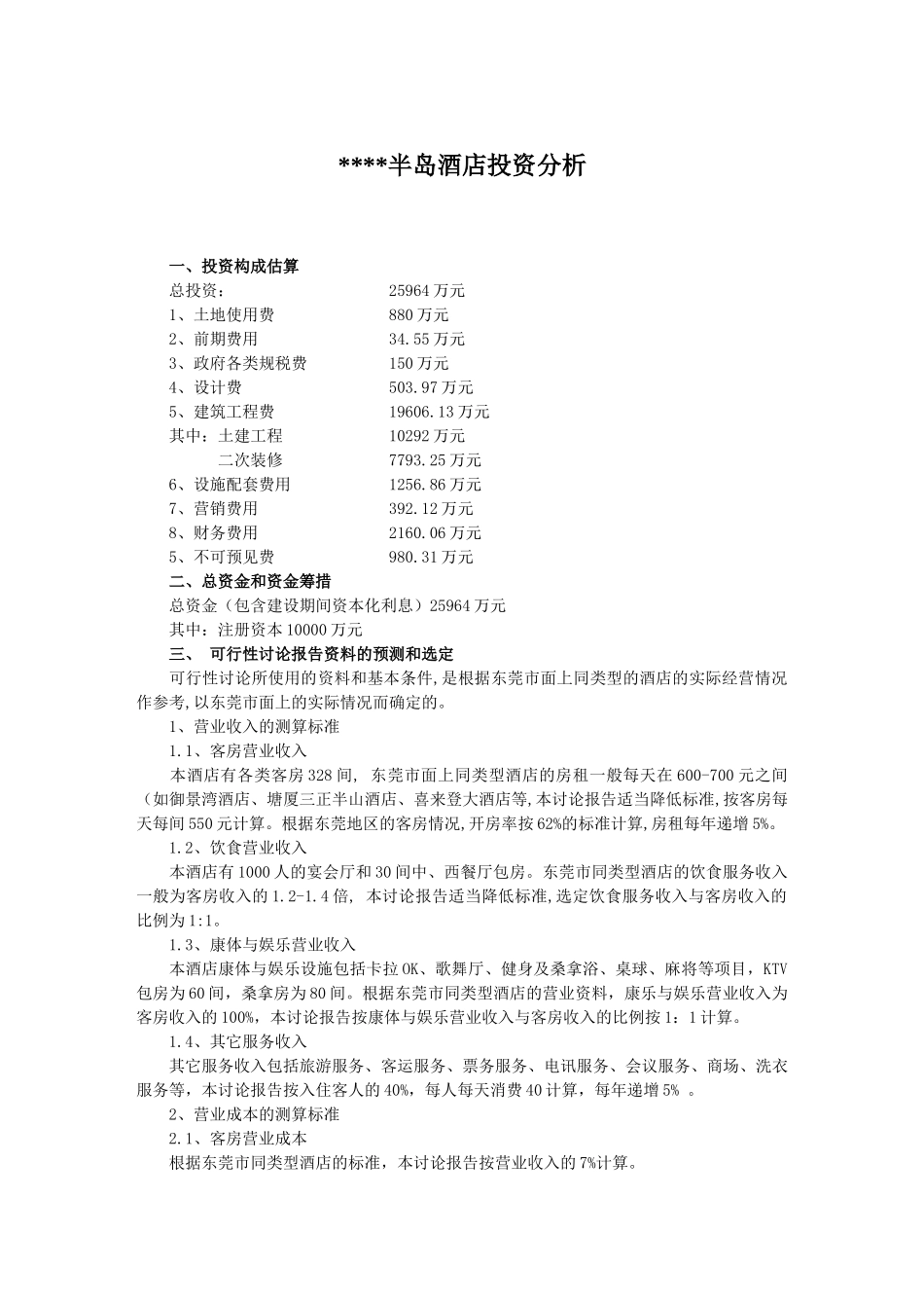 半岛酒店投资分析_第1页