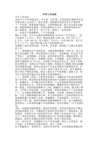 半年工作总结-精品范文资料