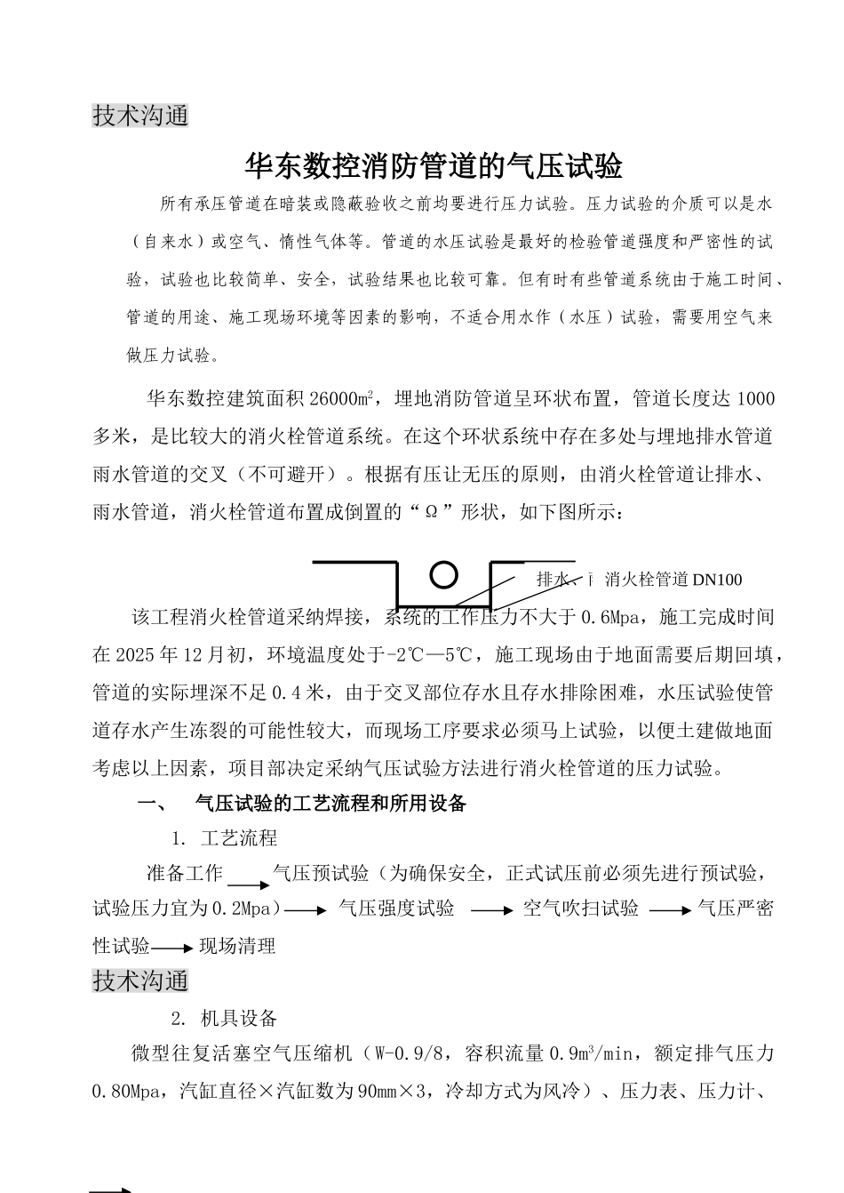 华东数控消防管道的气压试验_第1页
