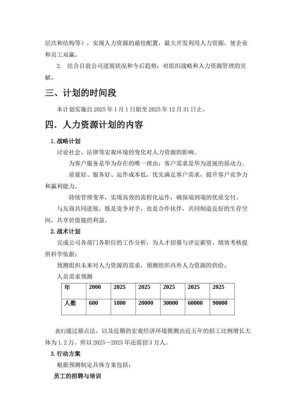 华为人力资源计划书_第3页