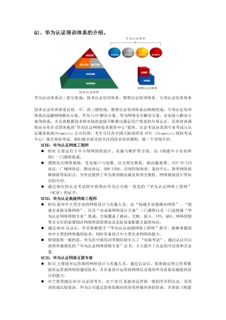 华为认证培训体系的介绍