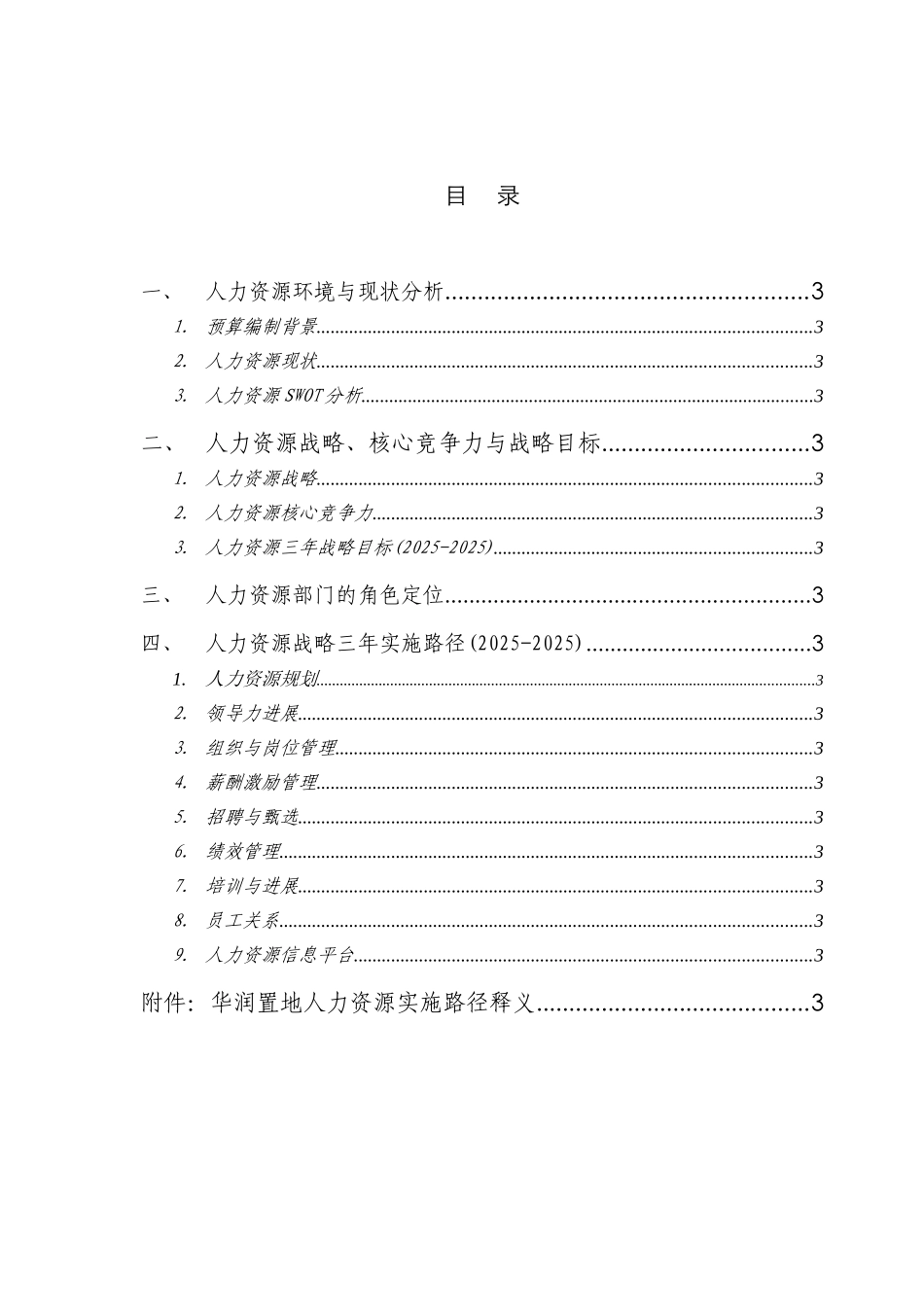 华润置地人力资源预算_第3页