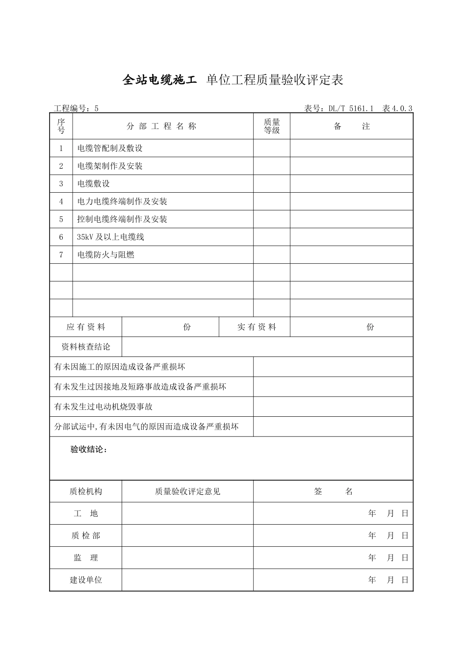 单位工程及电缆管配制敷设分部_第1页
