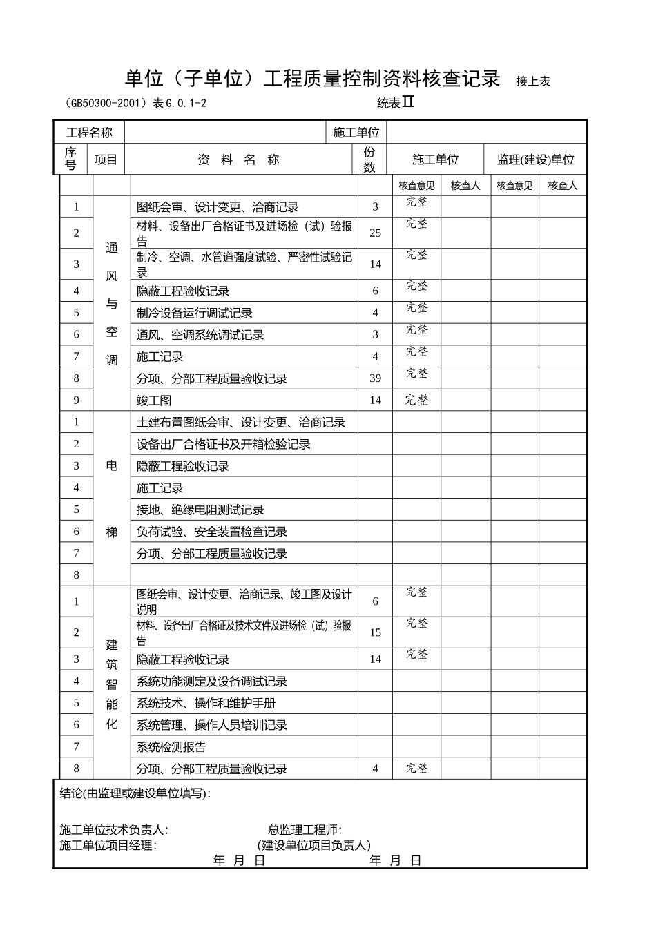 单位工程质量竣工验收记录_第3页
