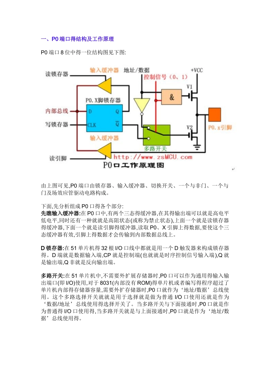 单片机IO口结构及工作原理_第1页