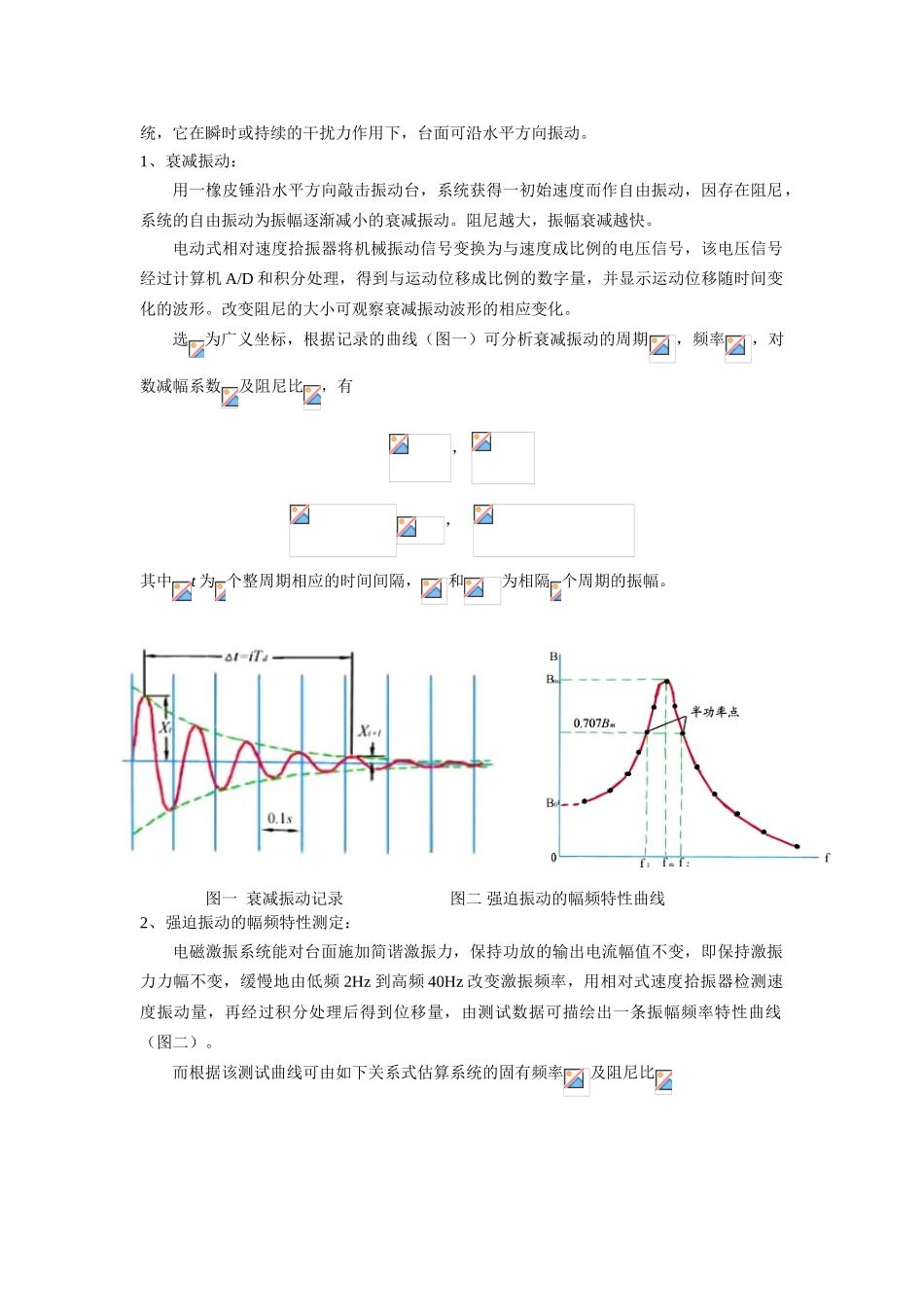 单自由度振动系统固有频率及阻尼的测定实验报告2025010403叶薇倩_第2页
