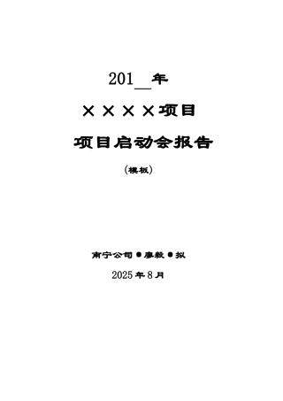 南宁公司项目启动会报告