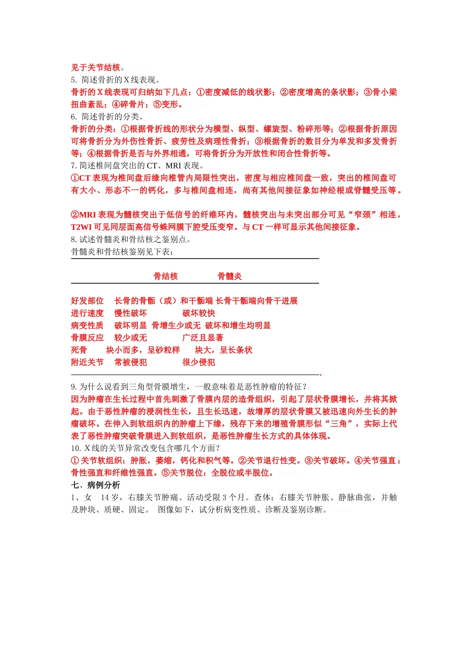 南方医科大学影像学精品课程试题_第2页