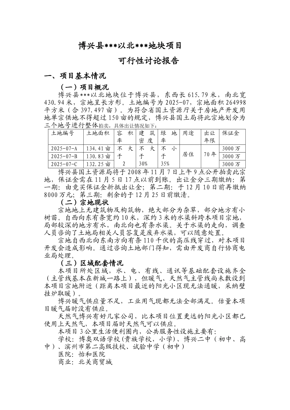 博兴县某项目可行性研究报告_第1页