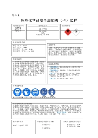 危险化学品安全周知牌式样