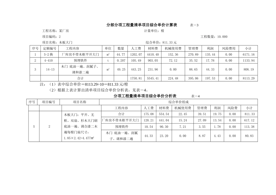 厂库房及木结构工程工程量清单编制及计价实例_第3页