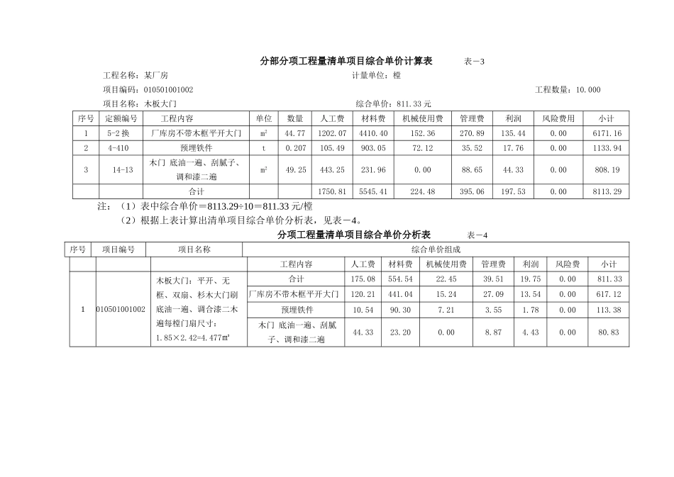 厂库房及木结构工程工程量清单编制及计价例题_第3页