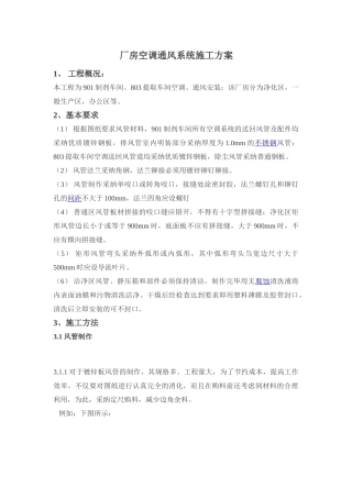 厂房空调通风系统施工方案