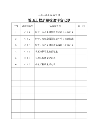压力管道工程质量评定C