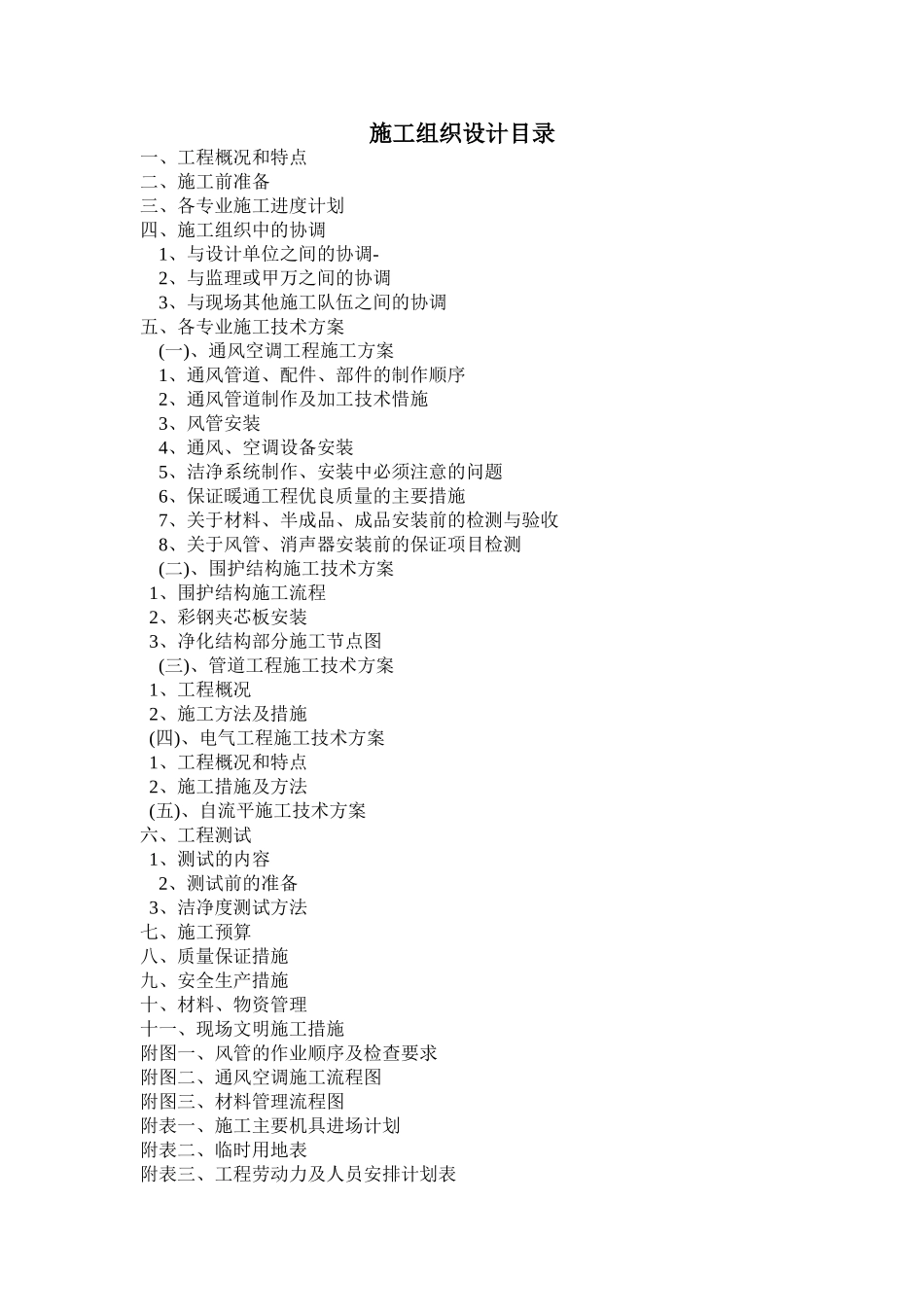 厦门市医院无菌室中央净化系统工程施工组织设计_第1页