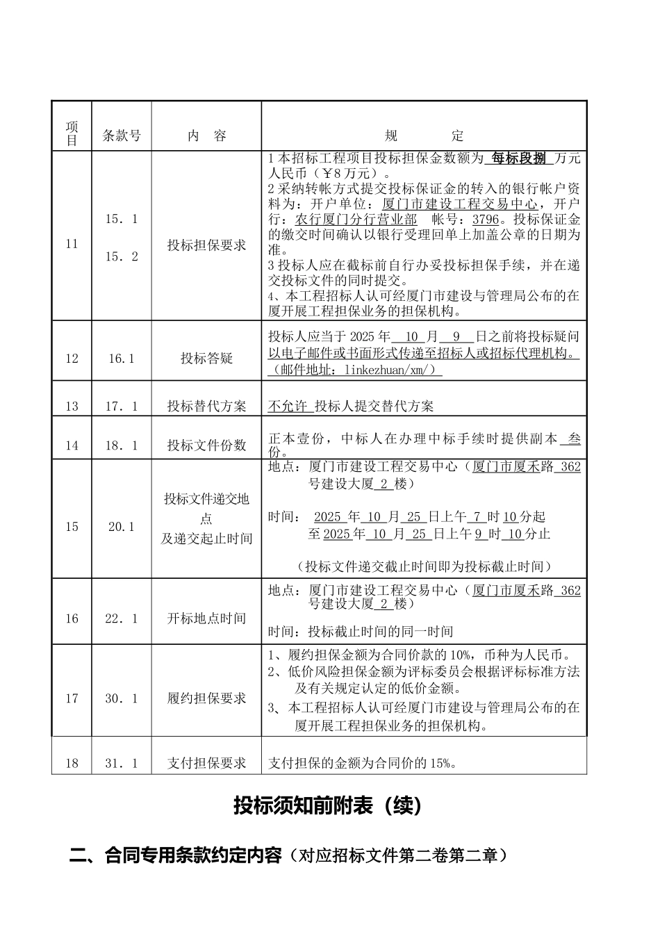 厦门某公司易地技改附属工程ⅰ、ⅱ标段招标书_第3页
