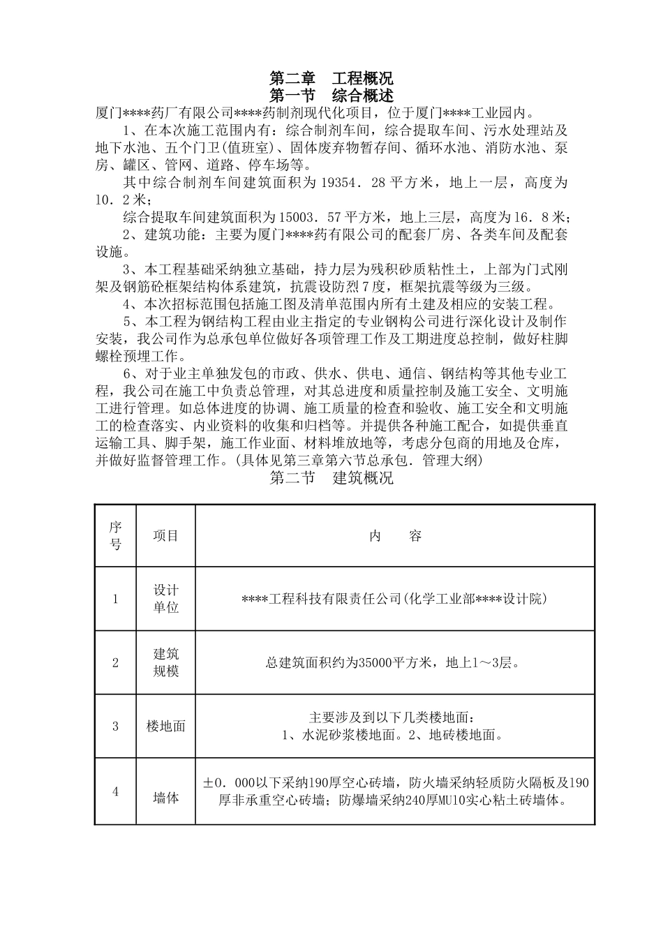 厦门某药厂厂房施工组织设计_第3页
