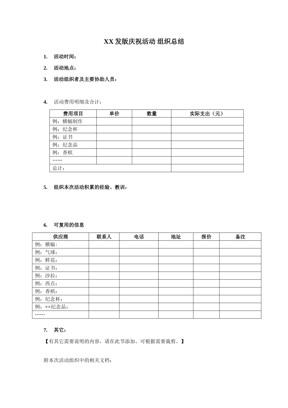 发版庆祝活动组织总结_第1页