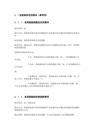 发版测试状态要求