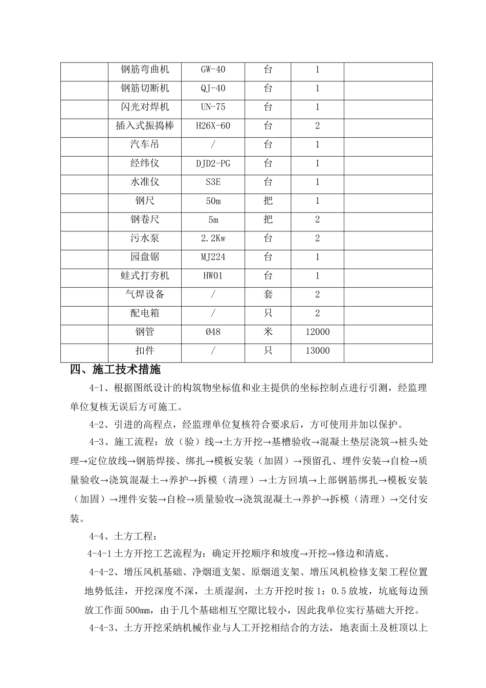 发电厂增压风机基础、净烟道支架、原烟道及增压风机检修支架施工工艺_第3页