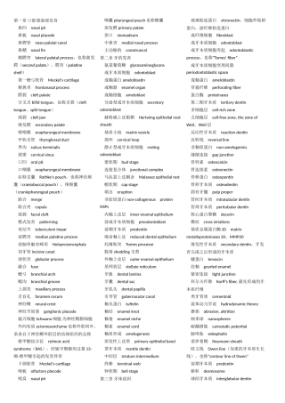 口腔医学专业英语