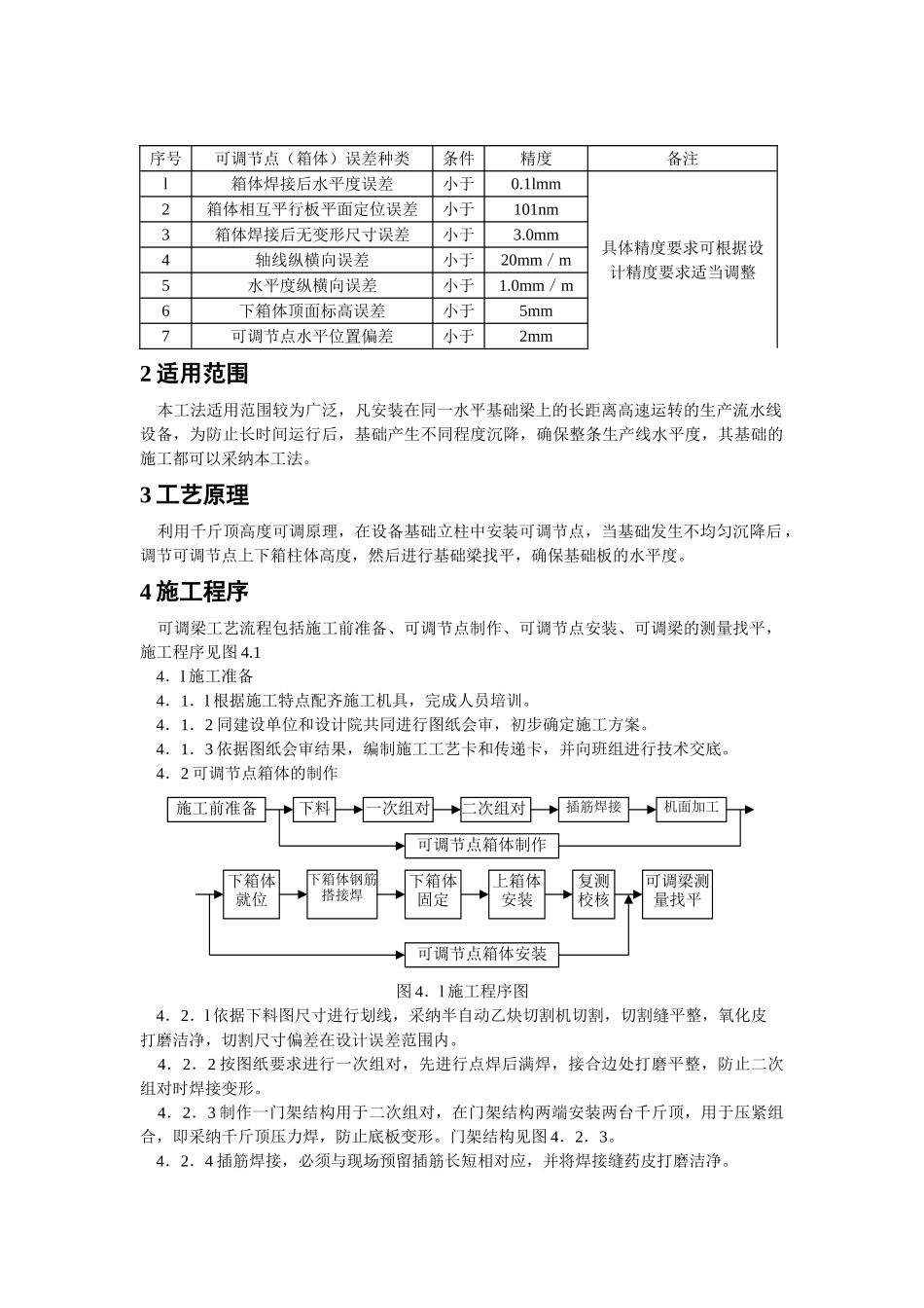 可调基础梁施工工法_第2页