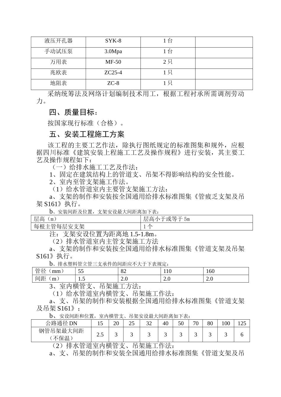 号厂房工程电气、给排水施工组织设计_第3页
