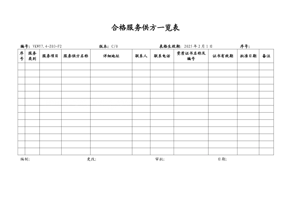 合格服务供方一览表_第1页