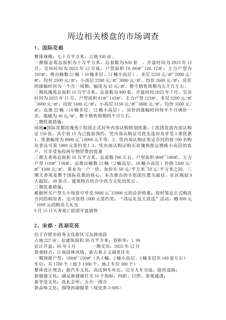 合肥西区楼盘汇总_第1页