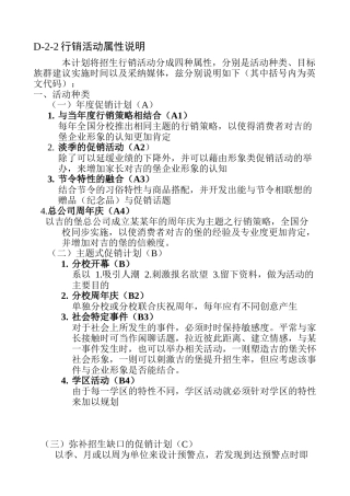 吉德堡D-2招生行销策略手册D-2-2行销活动属性说明