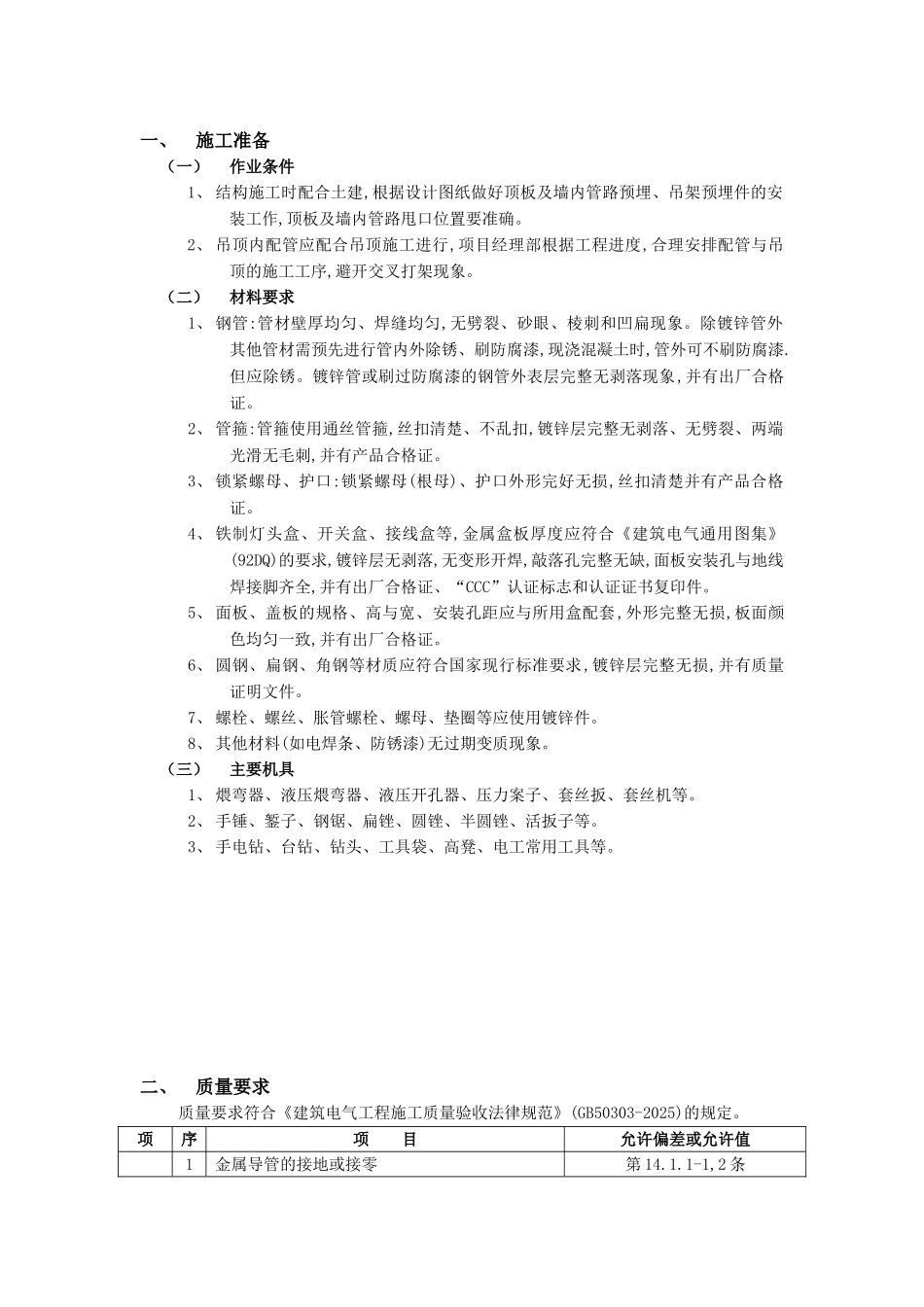 吊顶内管路敷设工程技术交底模板_第1页