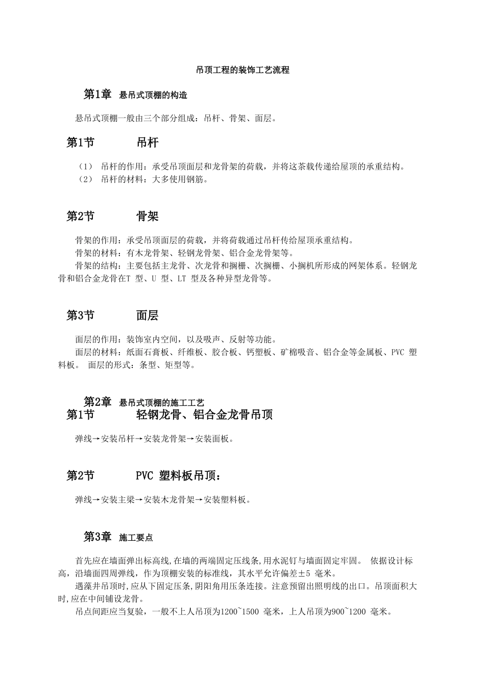 吊顶工程的装饰工艺流程_第1页