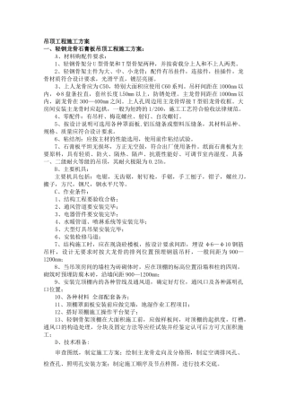 吊顶工程施工方案