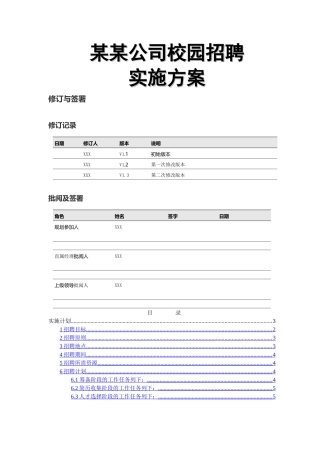名企校园招聘方案