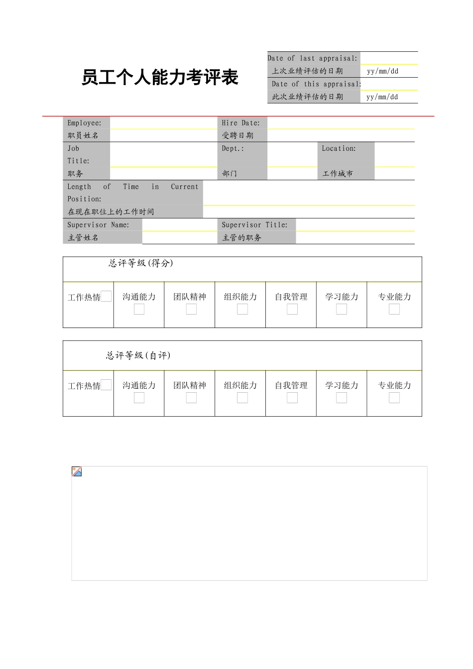 员工个人能力考评及能力促进计划_第1页