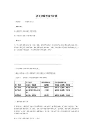 员工发展的四个阶段