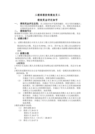 员工形象奖金评定细节