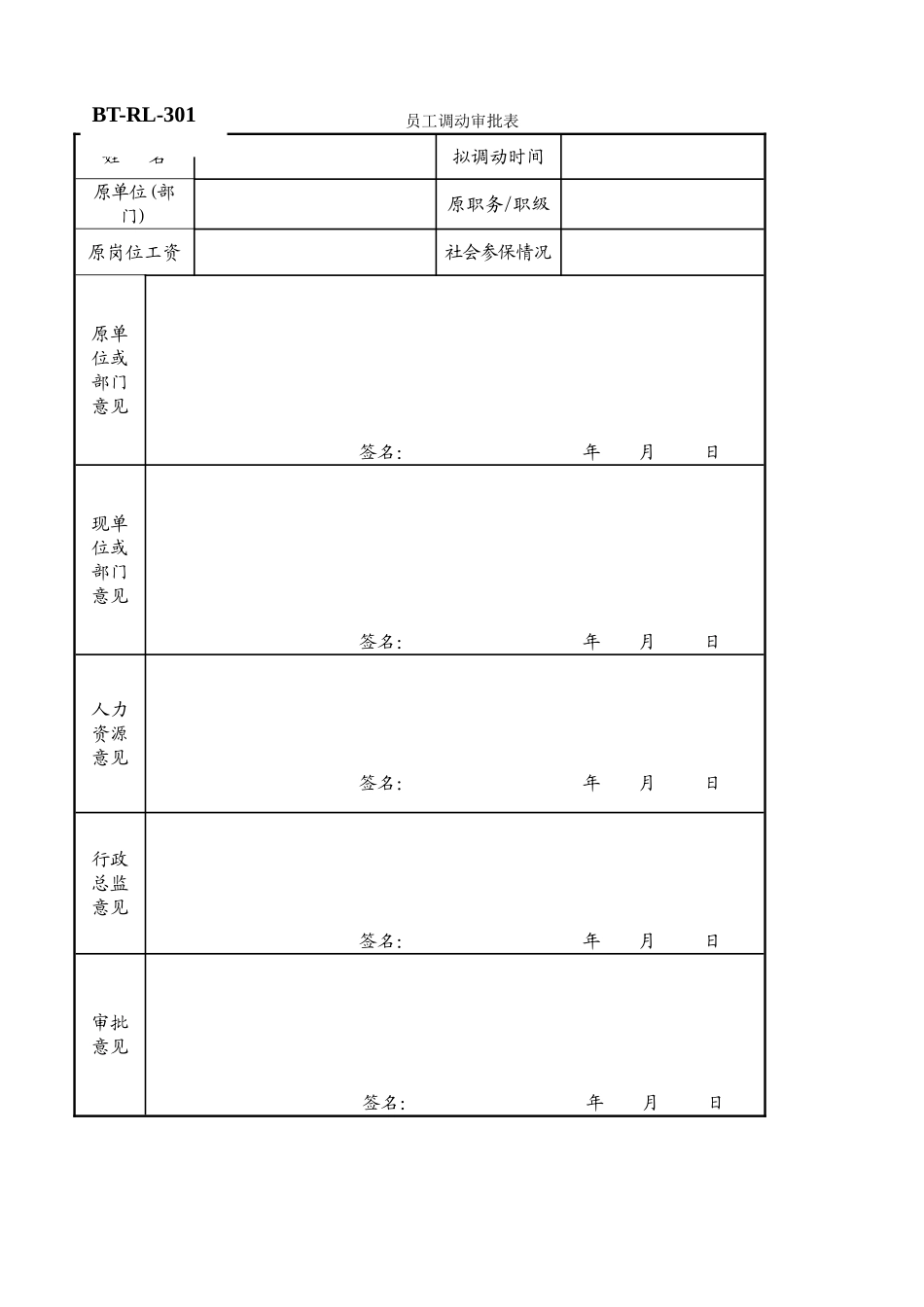 员工调动审批表_第1页